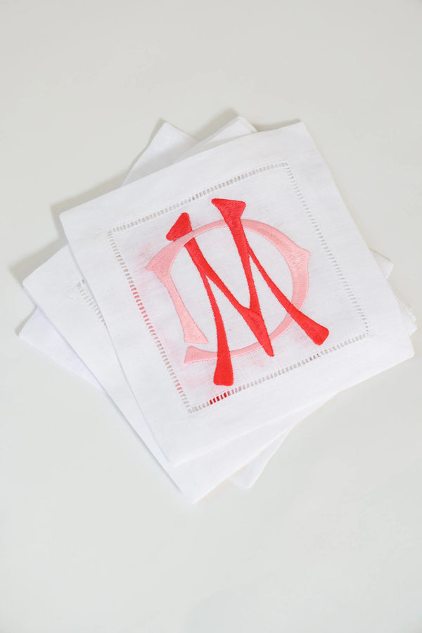 Personalized Monogram Cocktail Napkins (Set of 6)