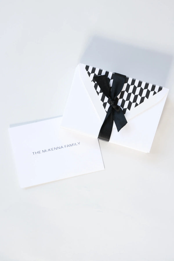 Personalized Family Stationery with Decorative Envelope Liner (Set of 25)