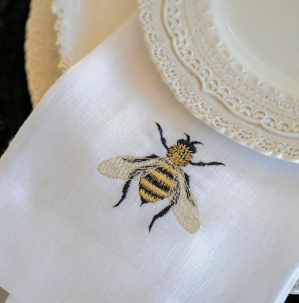 Embroidered Bee Towel