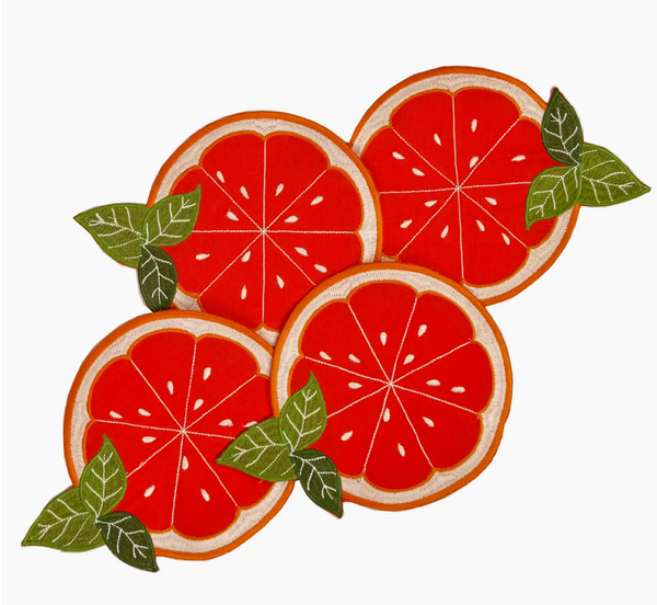 Orange Slice Cloth Napkins, Set of 4